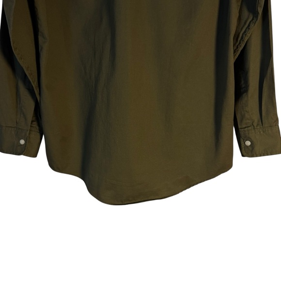 Vintage Eddie Bauer USA Made Military Green Utility Shirt M Long Sleeve Cotton - Picture 9 of 11